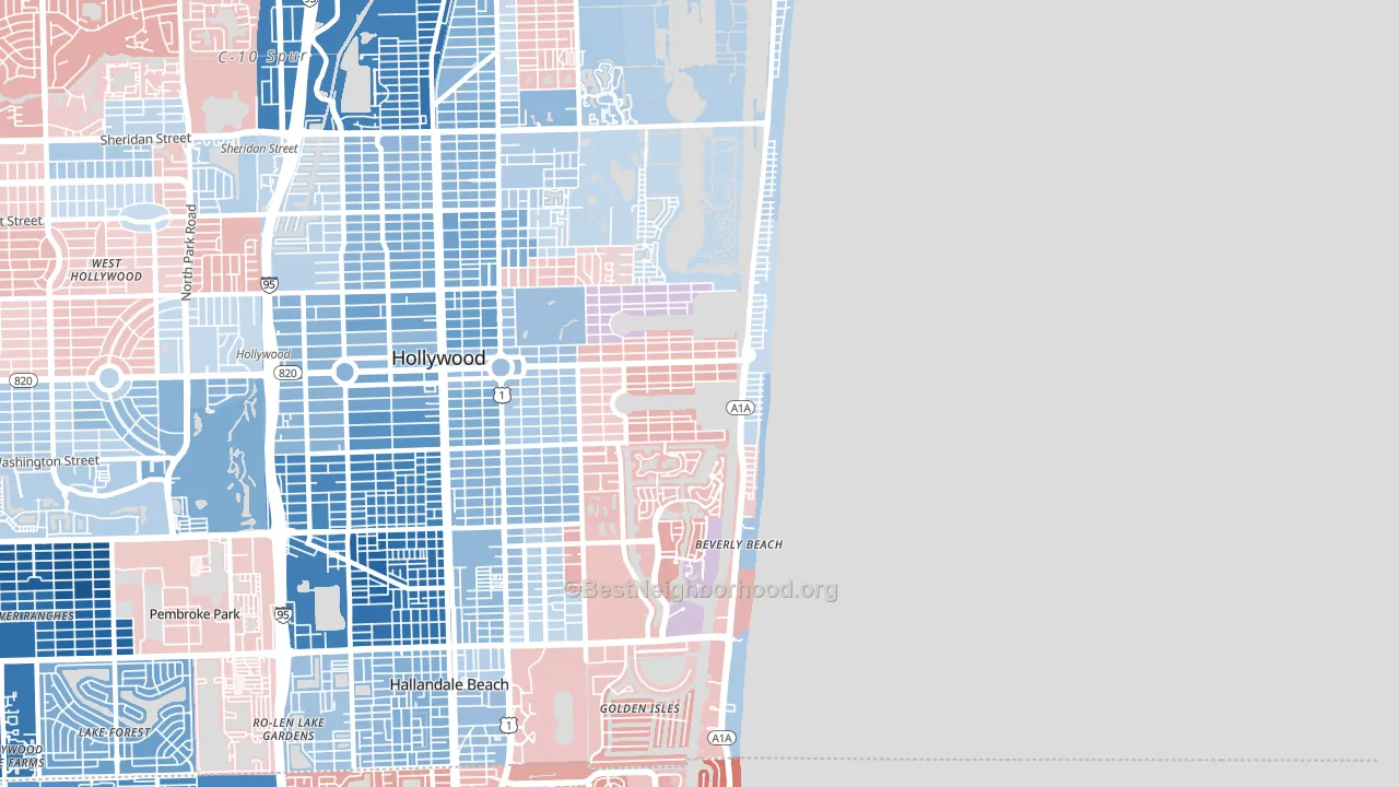 33019, FL block-group political-lean map