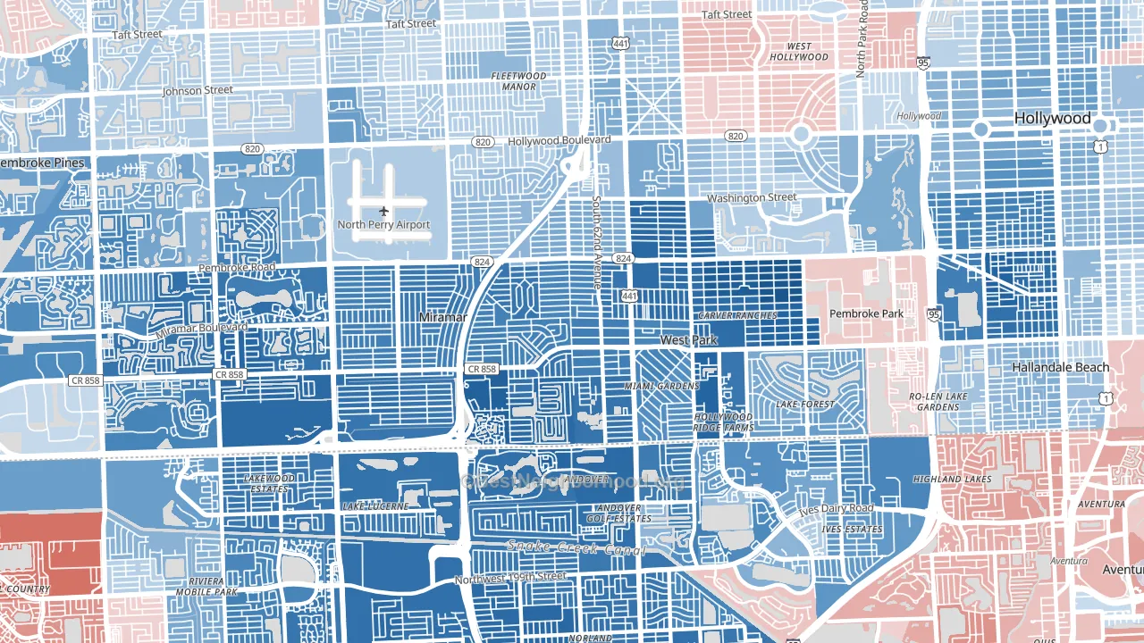 33023, FL block-group political-lean map