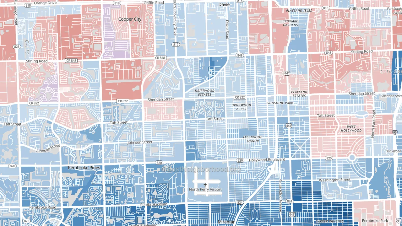 33024, FL block-group political-lean map