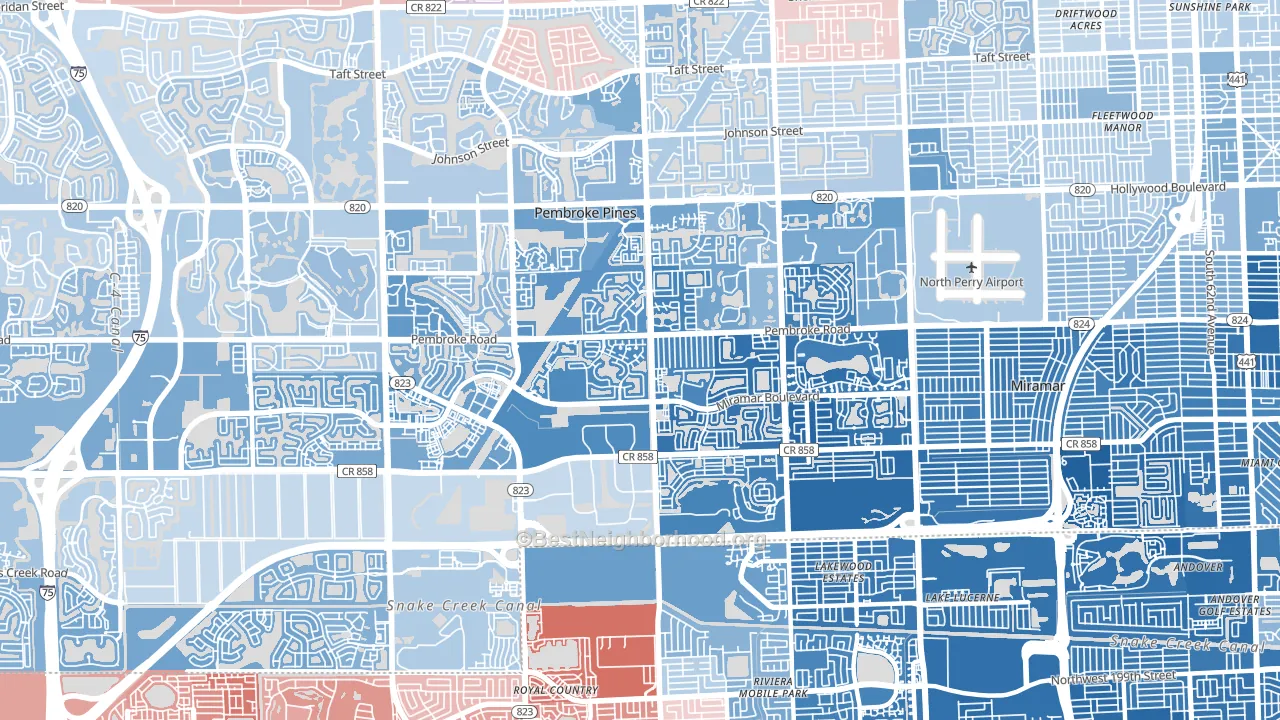 33025, FL block-group political-lean map