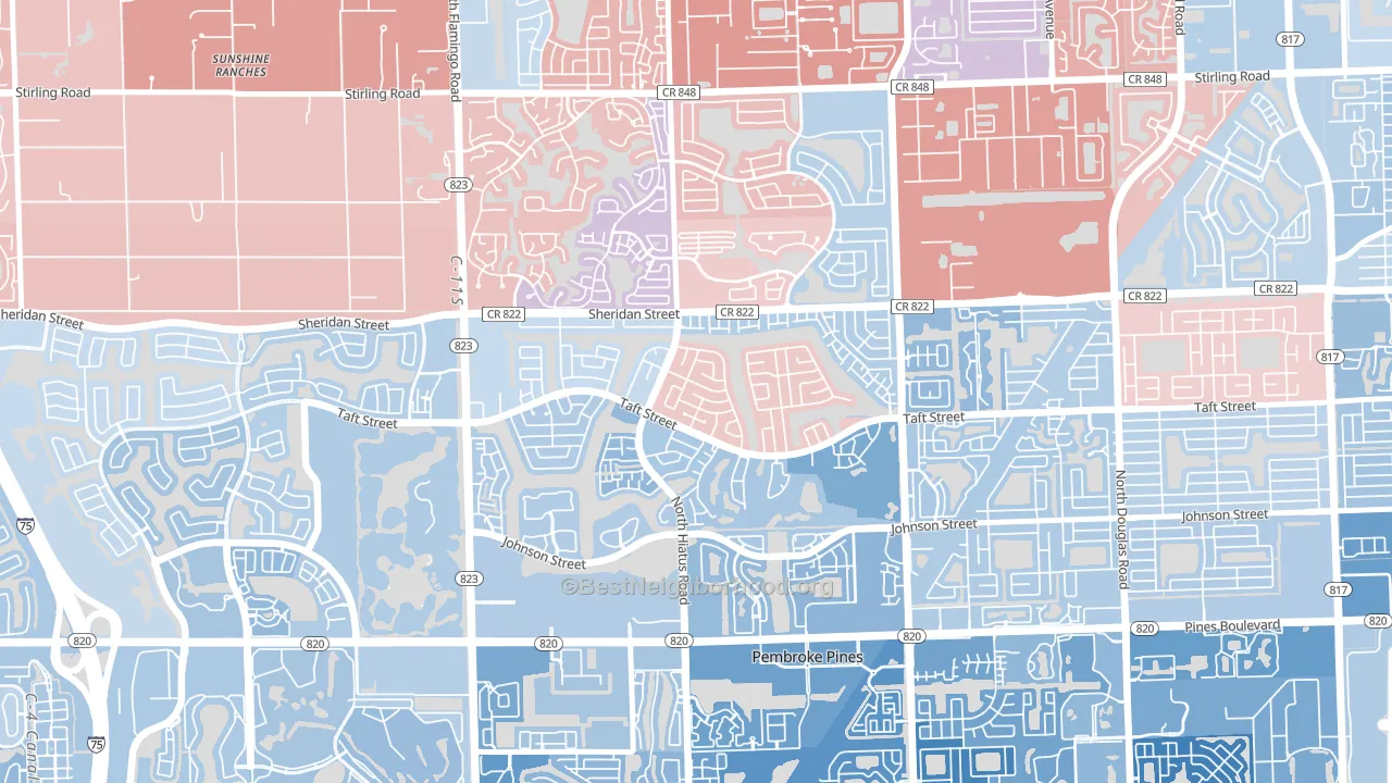 33026, FL block-group political-lean map