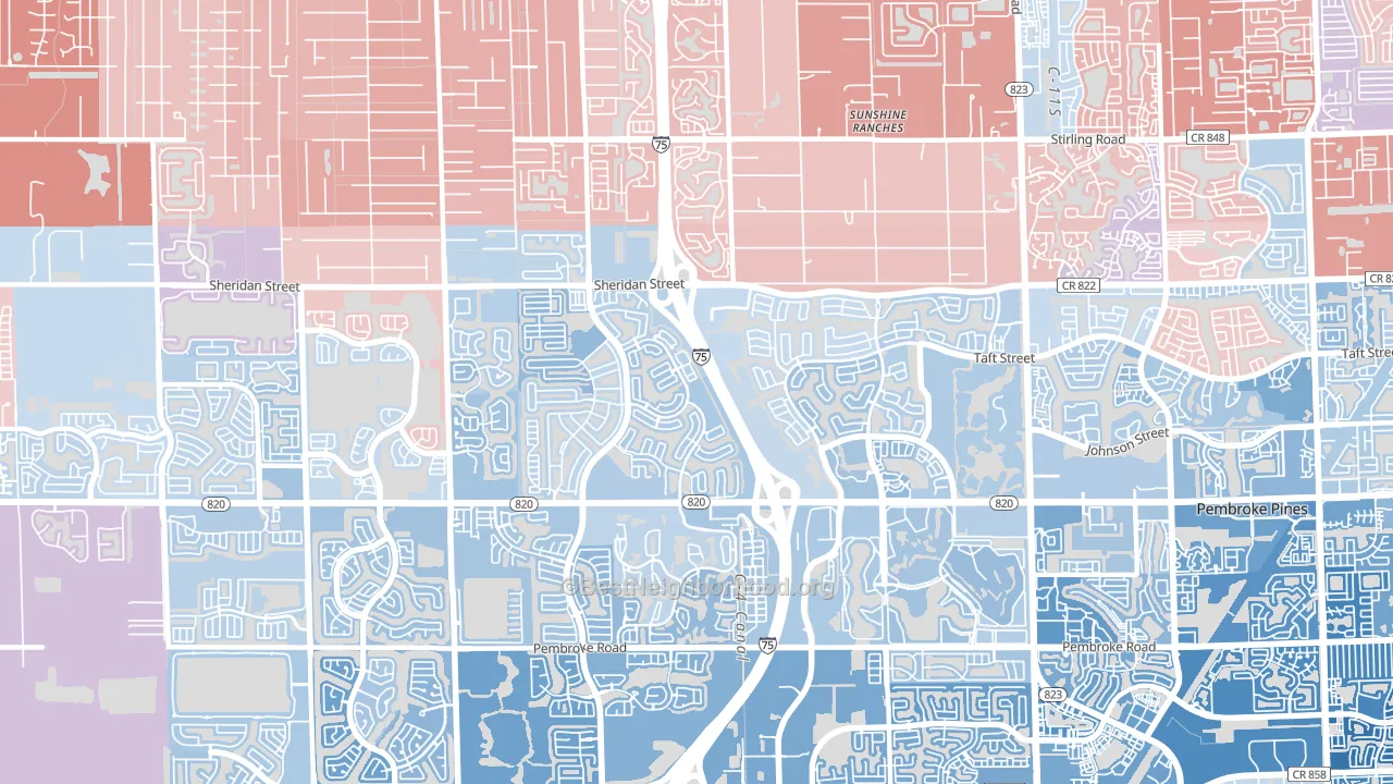 33028, FL block-group political-lean map