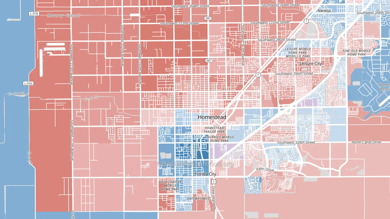33030, FL block-group political-lean map