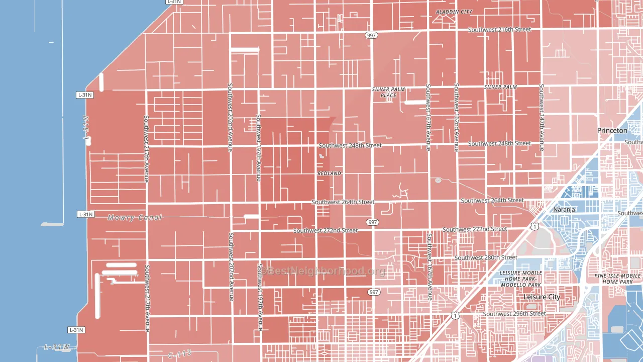 33031, FL block-group political-lean map