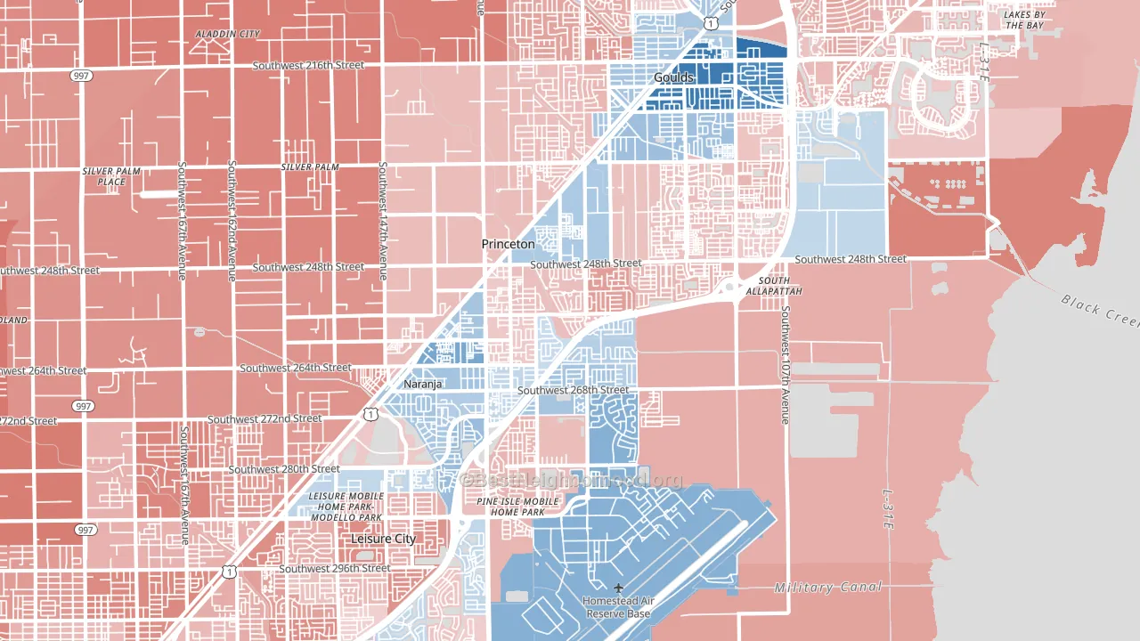 33032, FL block-group political-lean map