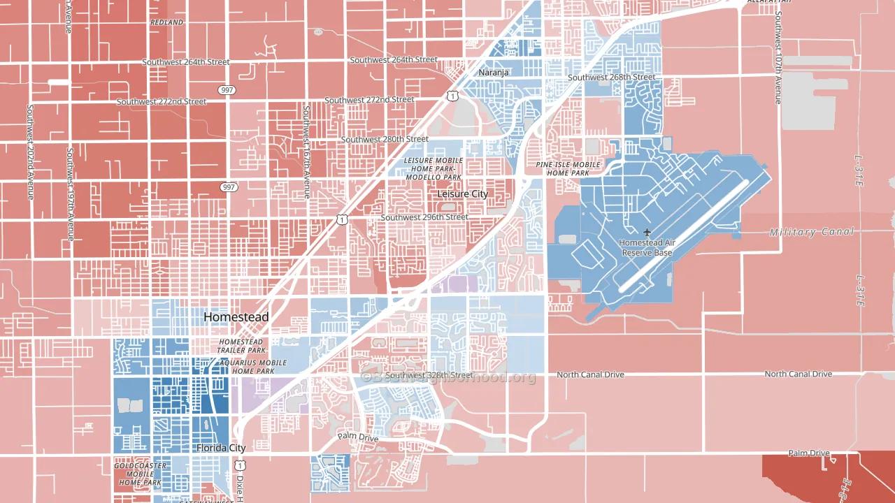 33033, FL block-group political-lean map