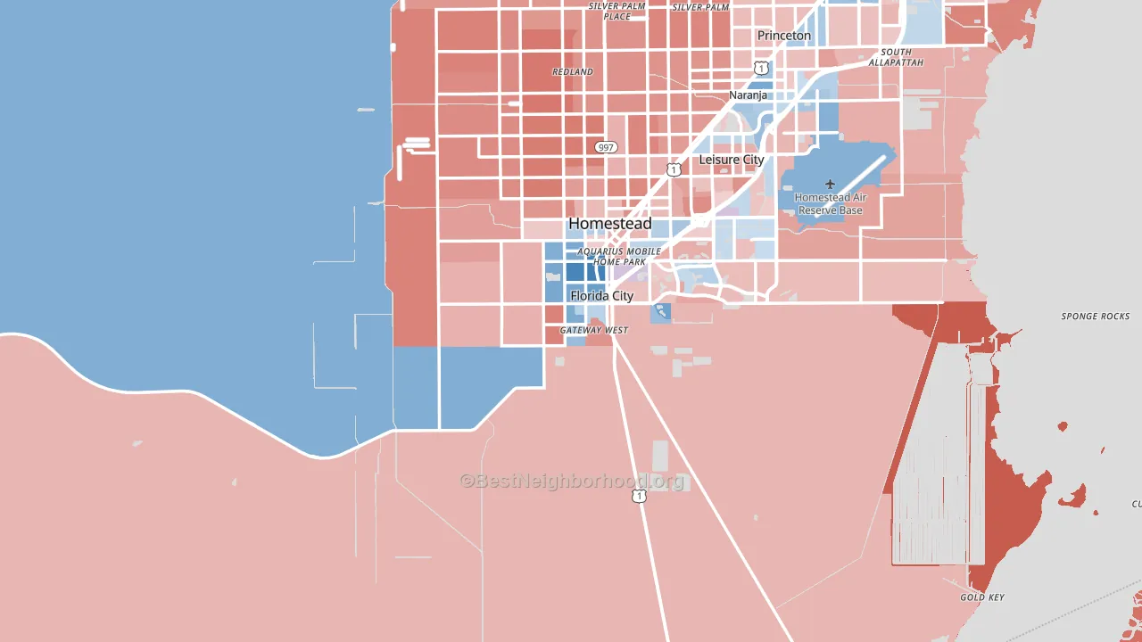 33034, FL block-group political-lean map