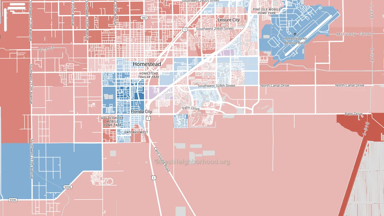 33035, FL block-group political-lean map