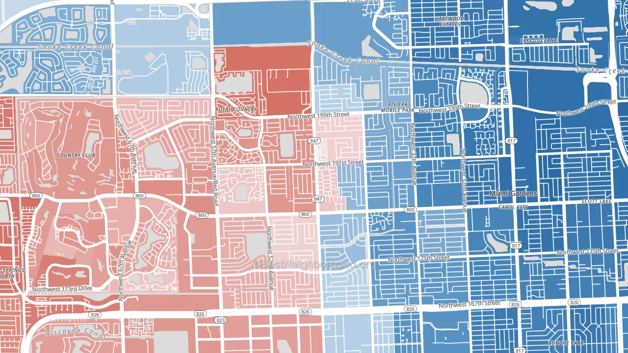 33055, FL block-group political-lean map