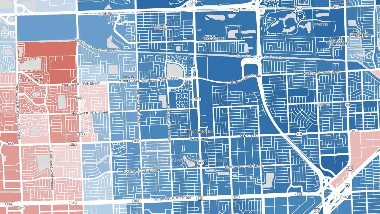 33056, FL block-group political-lean map