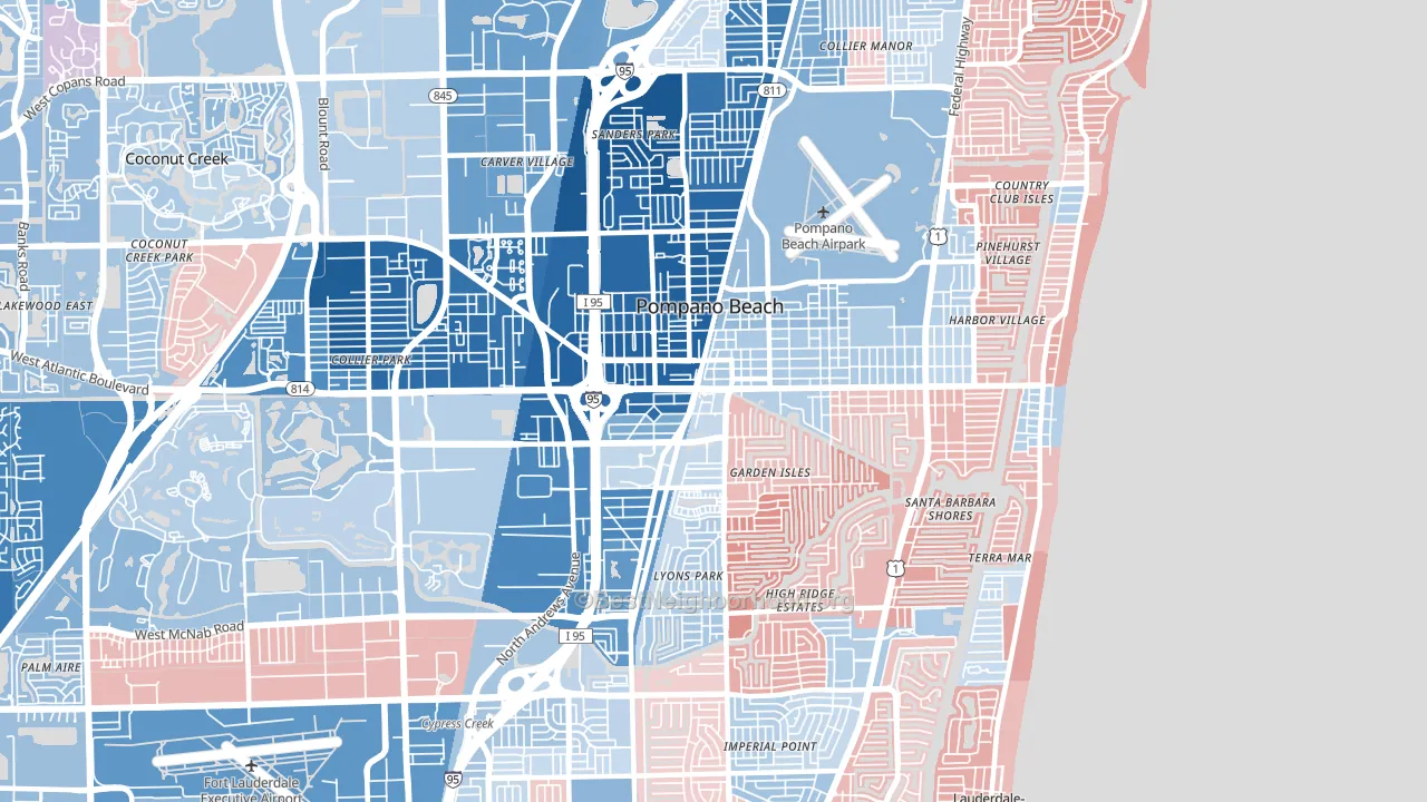 33060, FL block-group political-lean map