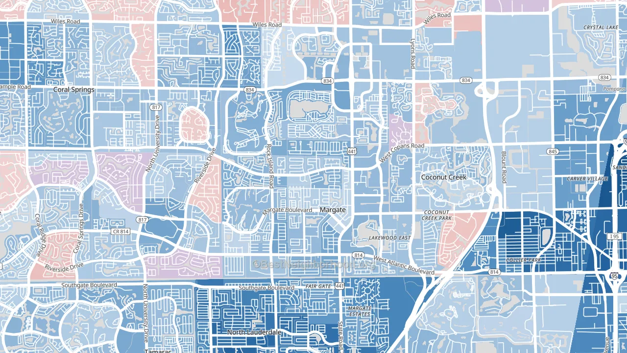33063, FL block-group political-lean map