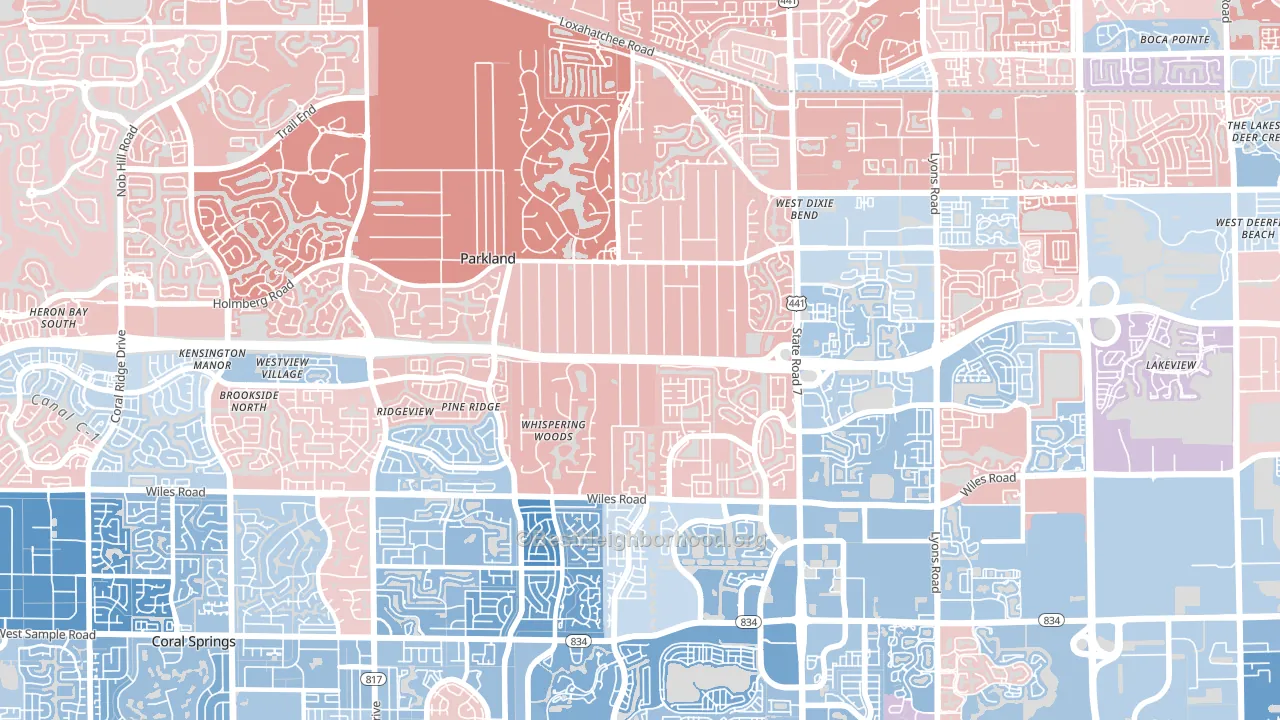 33067, FL block-group political-lean map