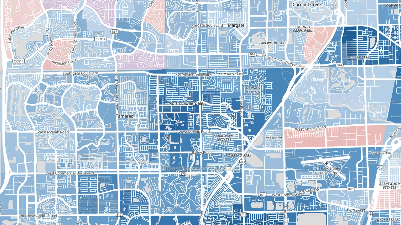 33068, FL block-group political-lean map
