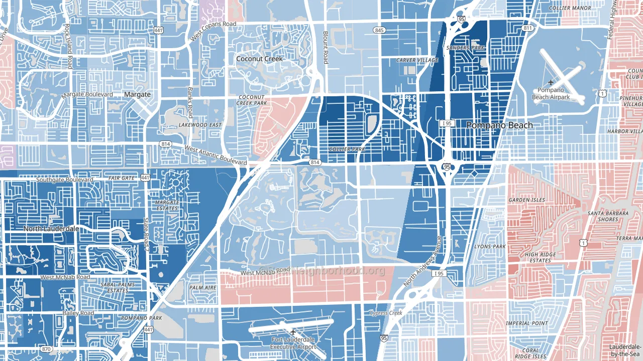 33069, FL block-group political-lean map