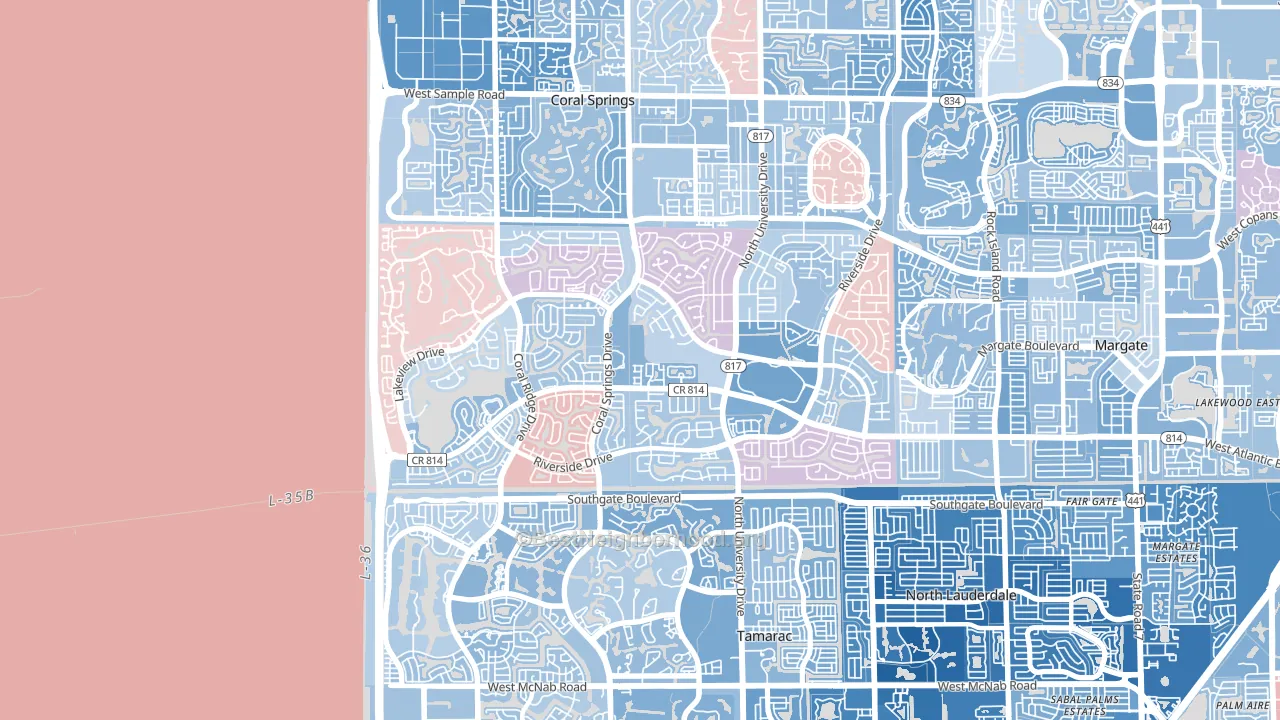 33071, FL block-group political-lean map