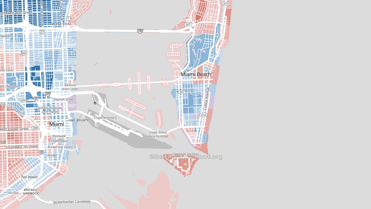 33139, FL block-group political-lean map