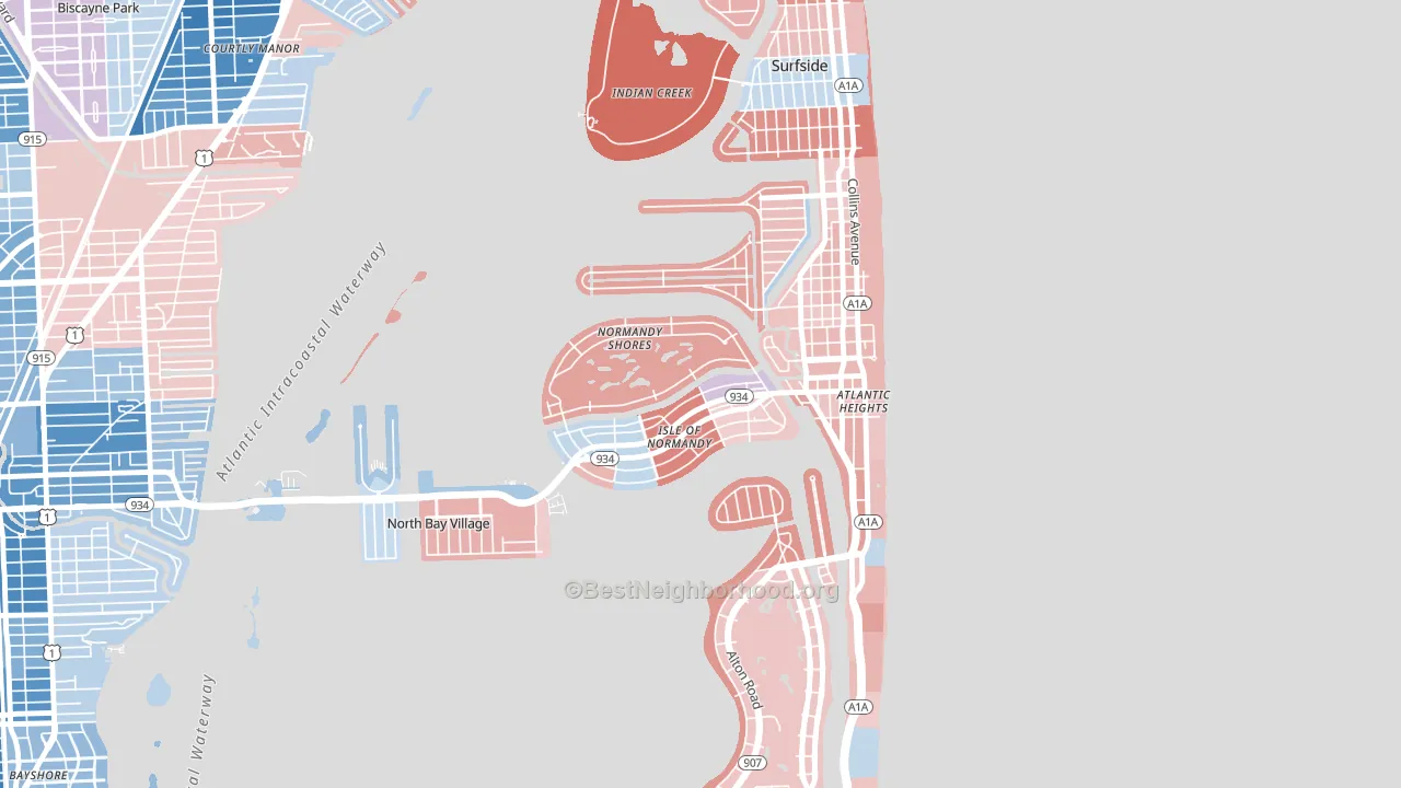 33141, FL block-group political-lean map