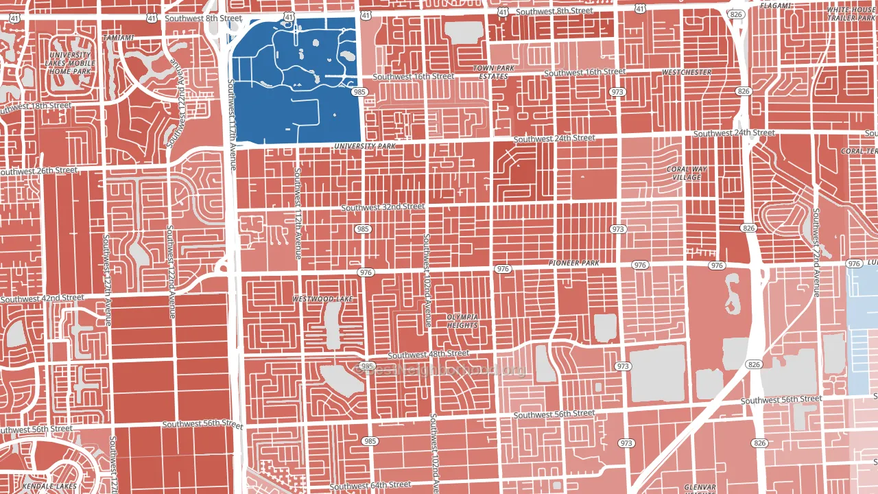 33165, FL block-group political-lean map