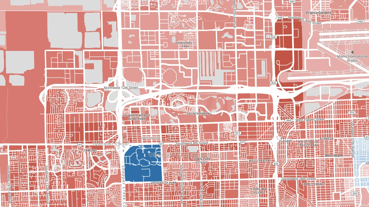 33172, FL block-group political-lean map