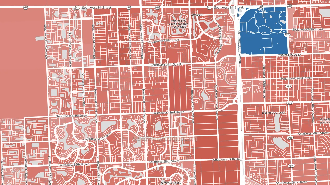 33175, FL block-group political-lean map