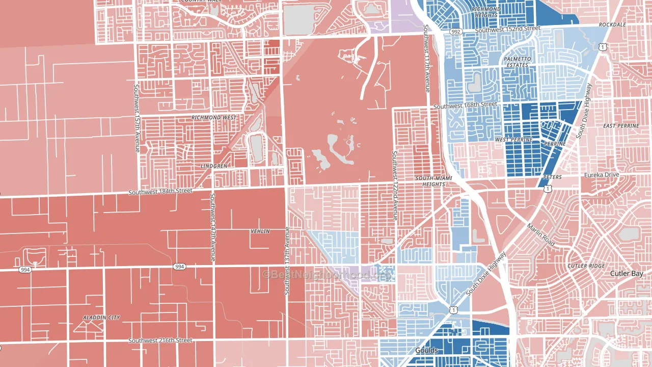 33177, FL block-group political-lean map