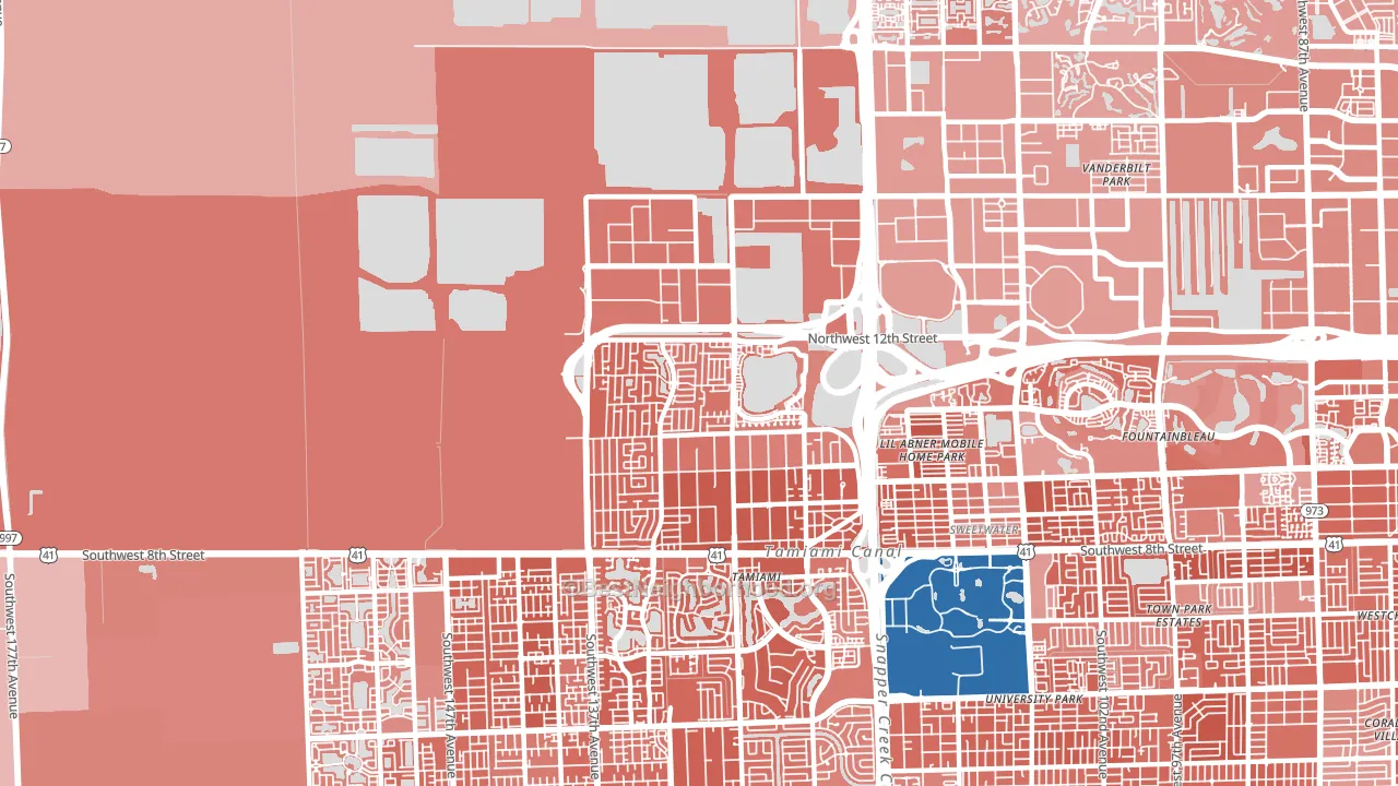 33182, FL block-group political-lean map