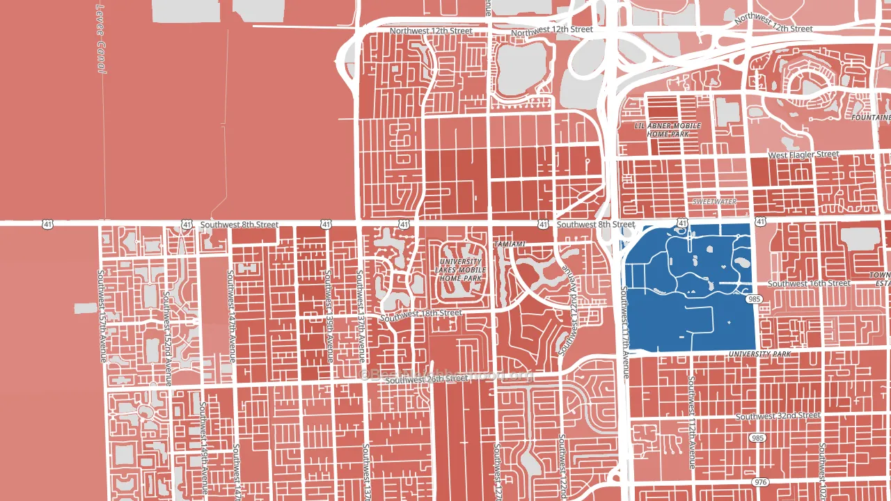 33184, FL block-group political-lean map