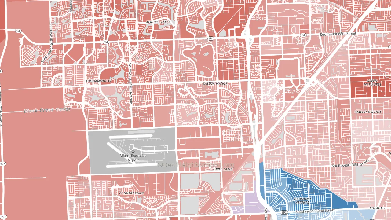33186, FL block-group political-lean map