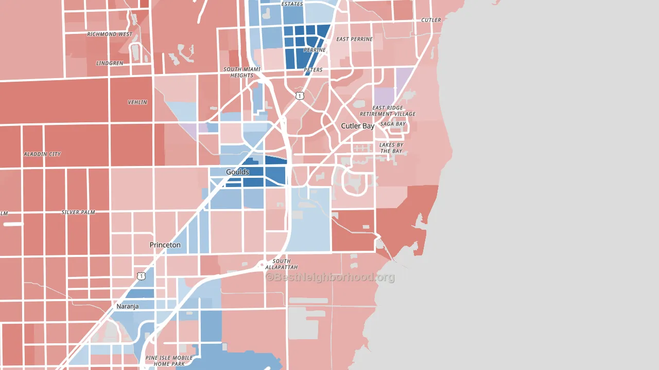 33190, FL block-group political-lean map