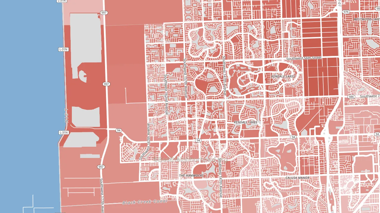 33193, FL block-group political-lean map