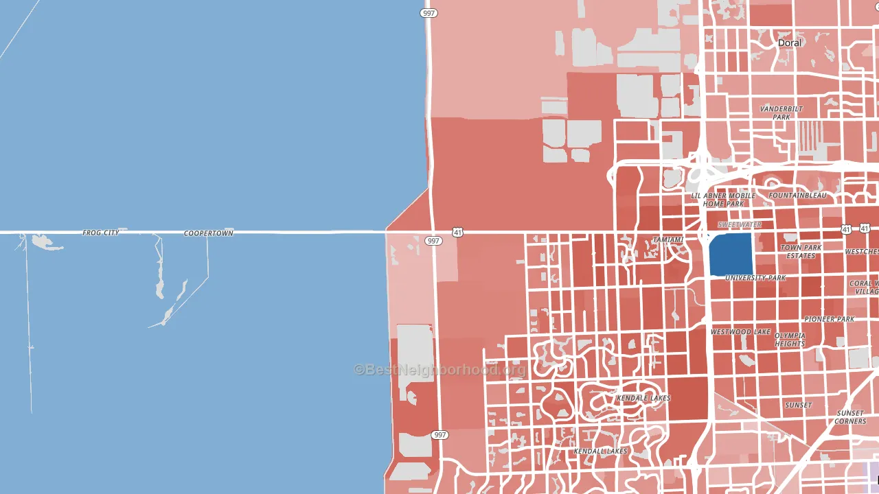33194, FL block-group political-lean map
