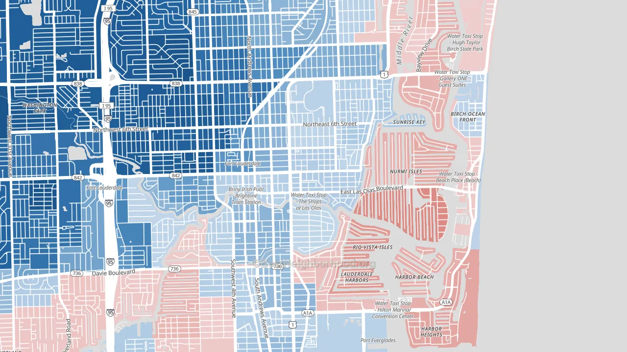33301, FL block-group political-lean map