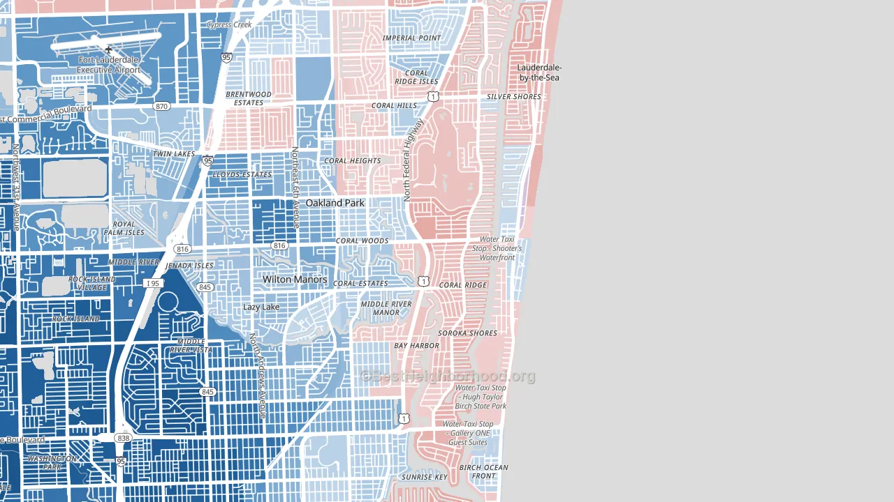 33306, FL block-group political-lean map