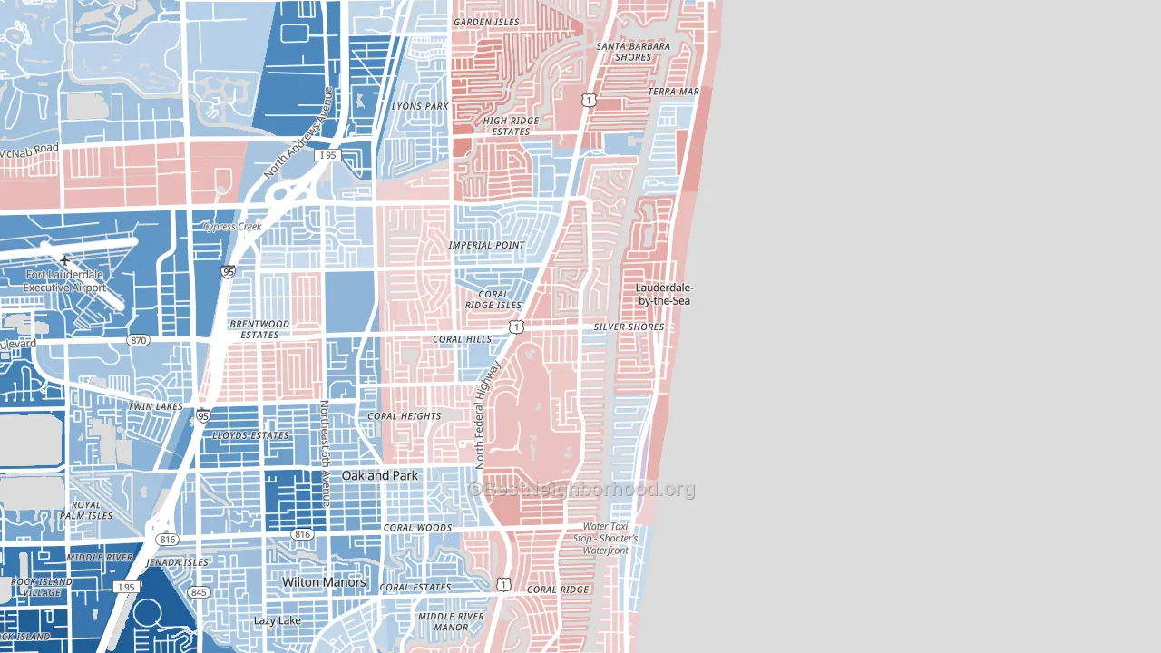 33308, FL block-group political-lean map