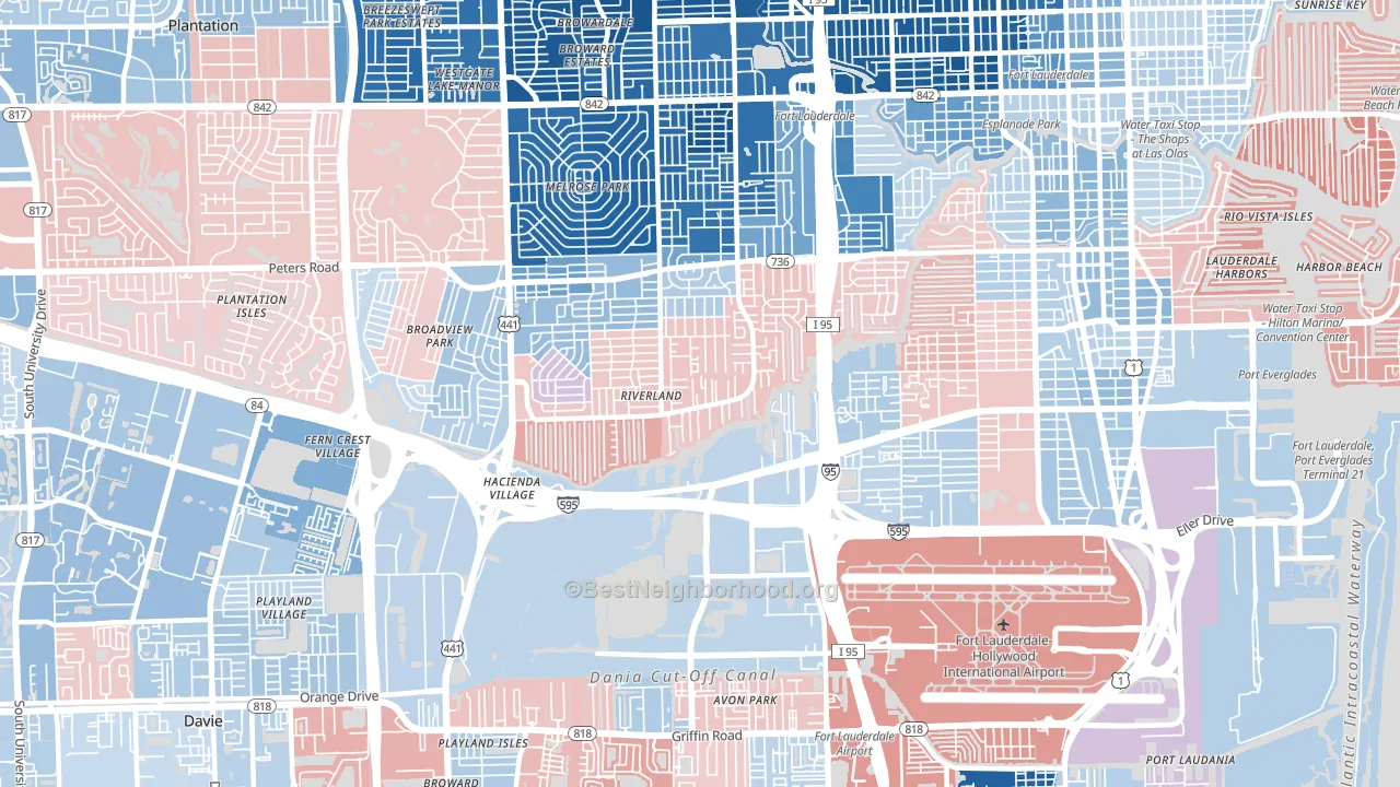 33312, FL block-group political-lean map