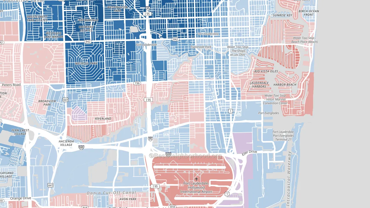 33315, FL block-group political-lean map