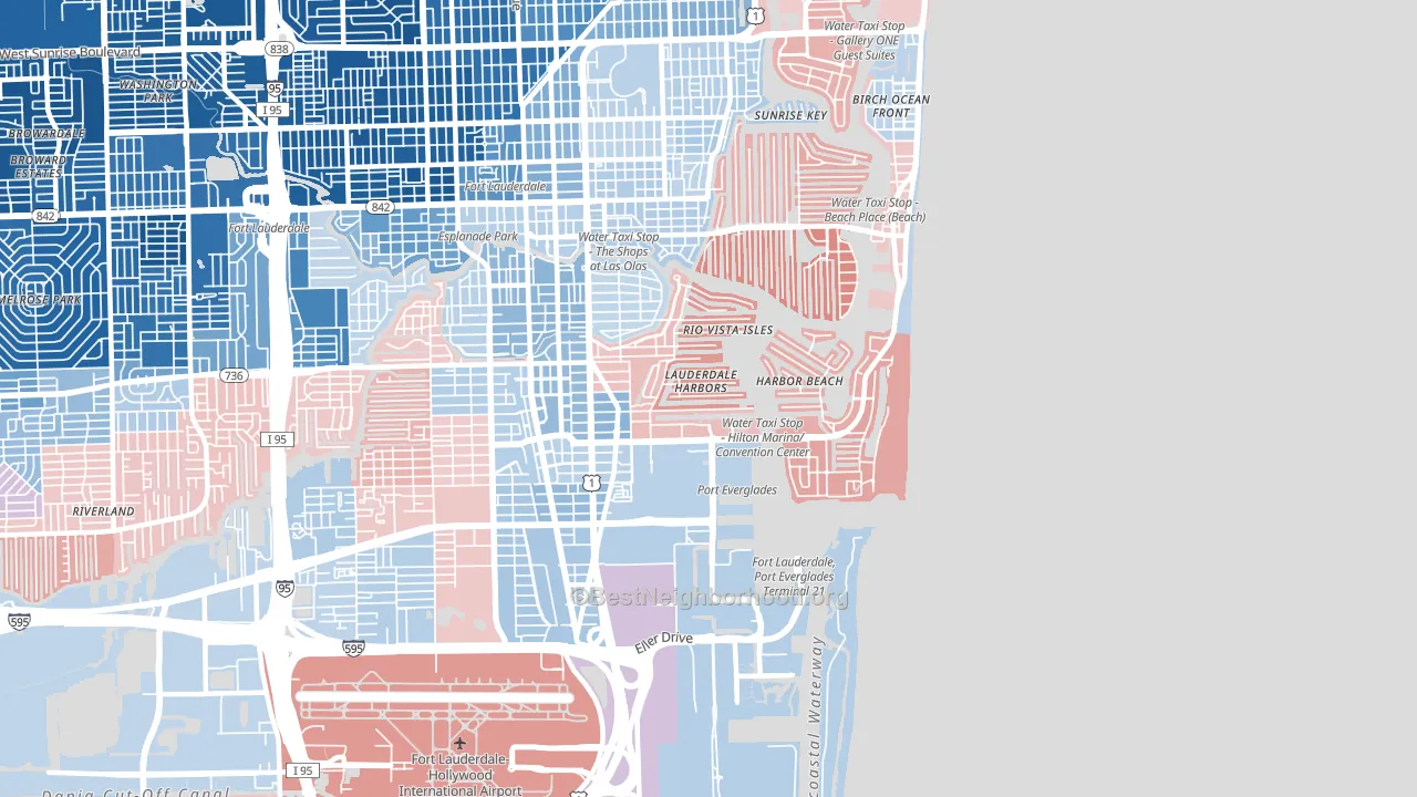 33316, FL block-group political-lean map