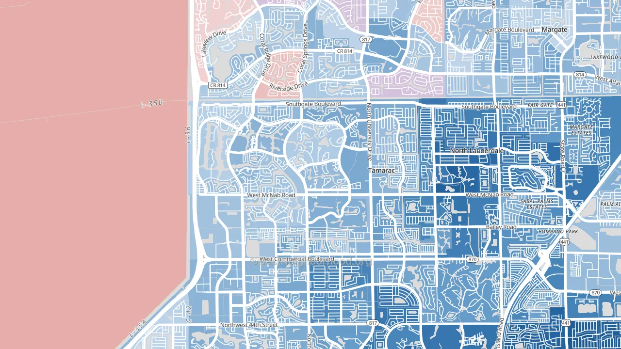 33321, FL block-group political-lean map