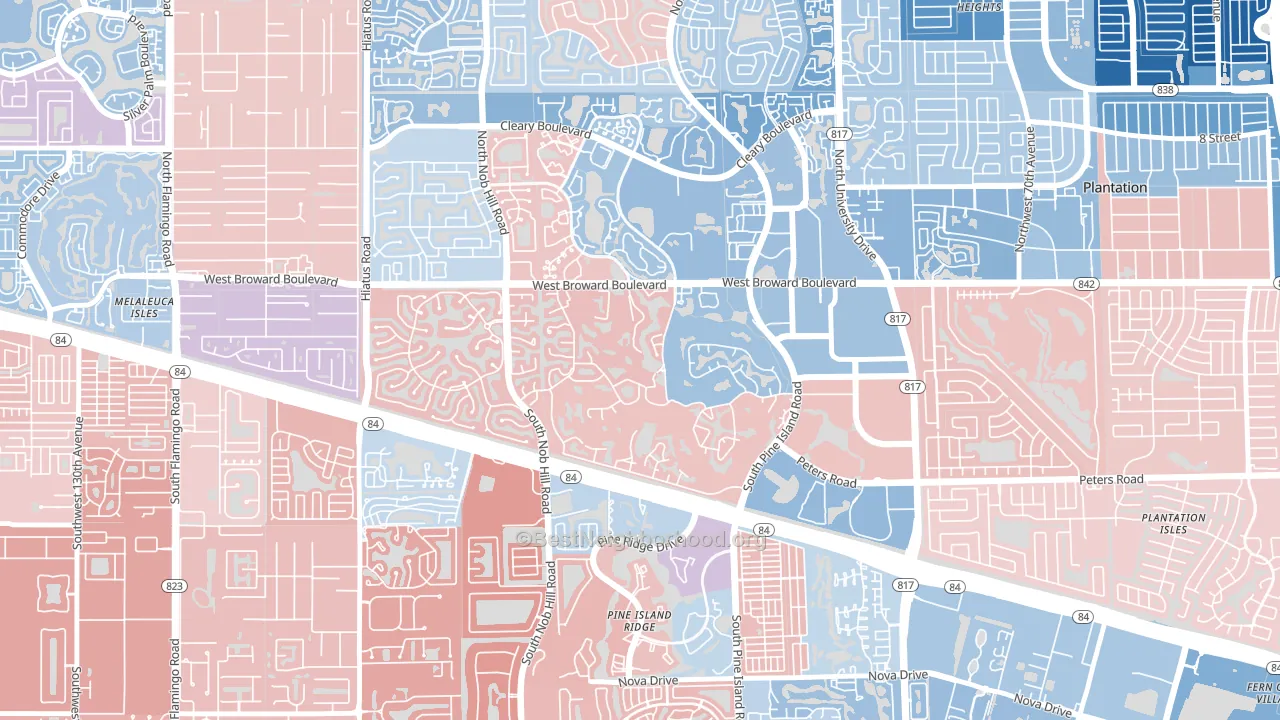 33324, FL block-group political-lean map