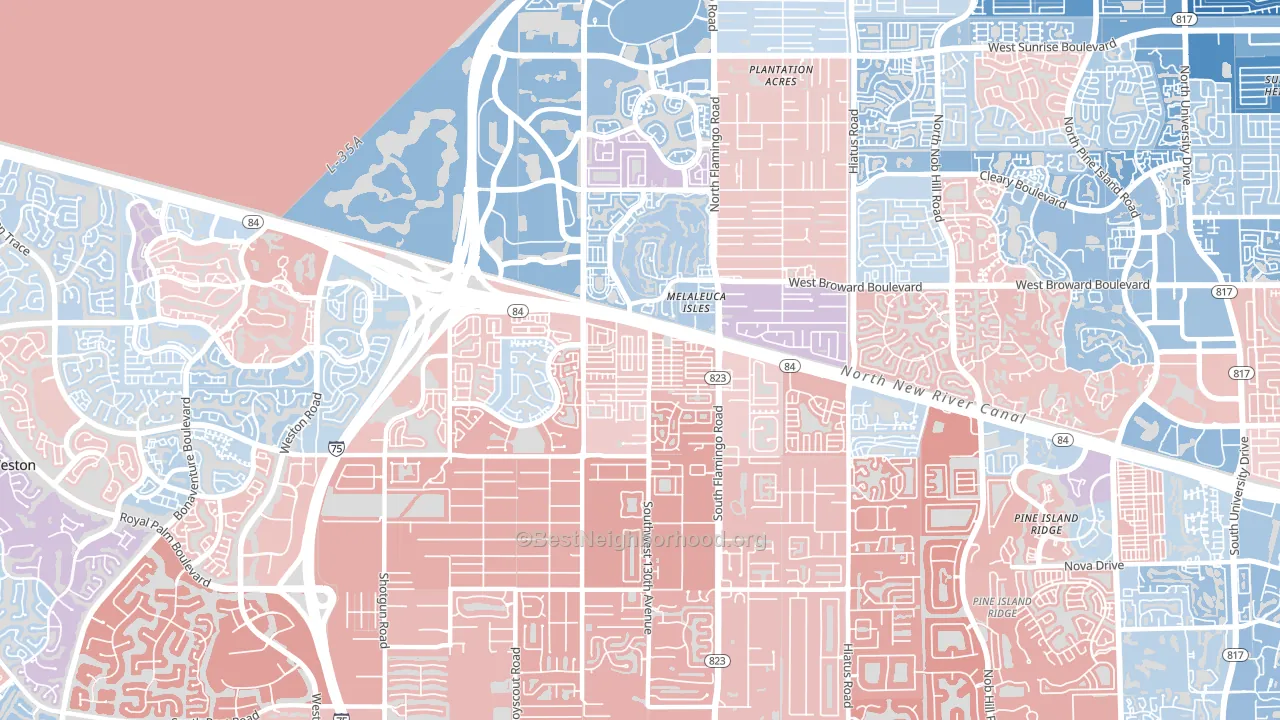 33325, FL block-group political-lean map