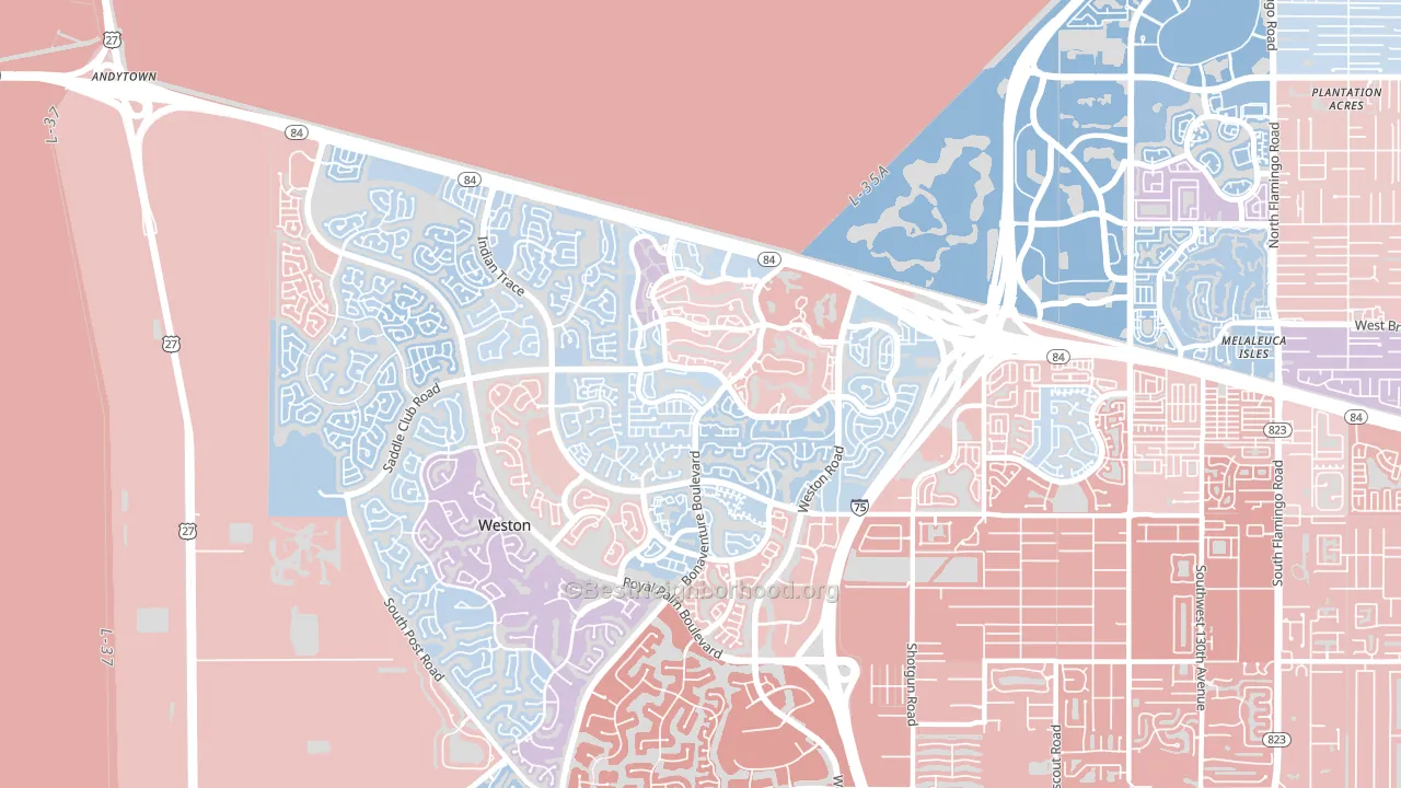 33326, FL block-group political-lean map