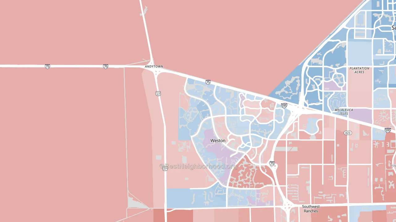 33327, FL block-group political-lean map