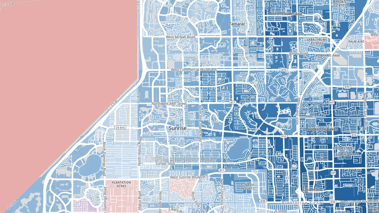 33351, FL block-group political-lean map
