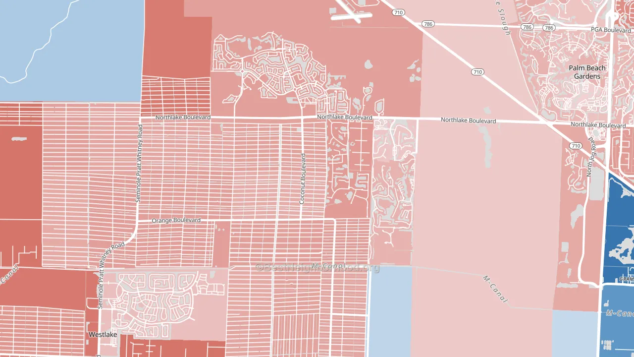33412, FL block-group political-lean map