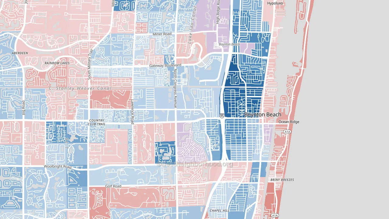 33426, FL block-group political-lean map
