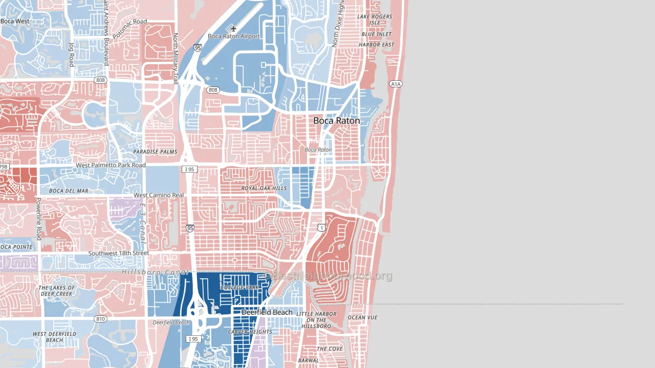 33432, FL block-group political-lean map
