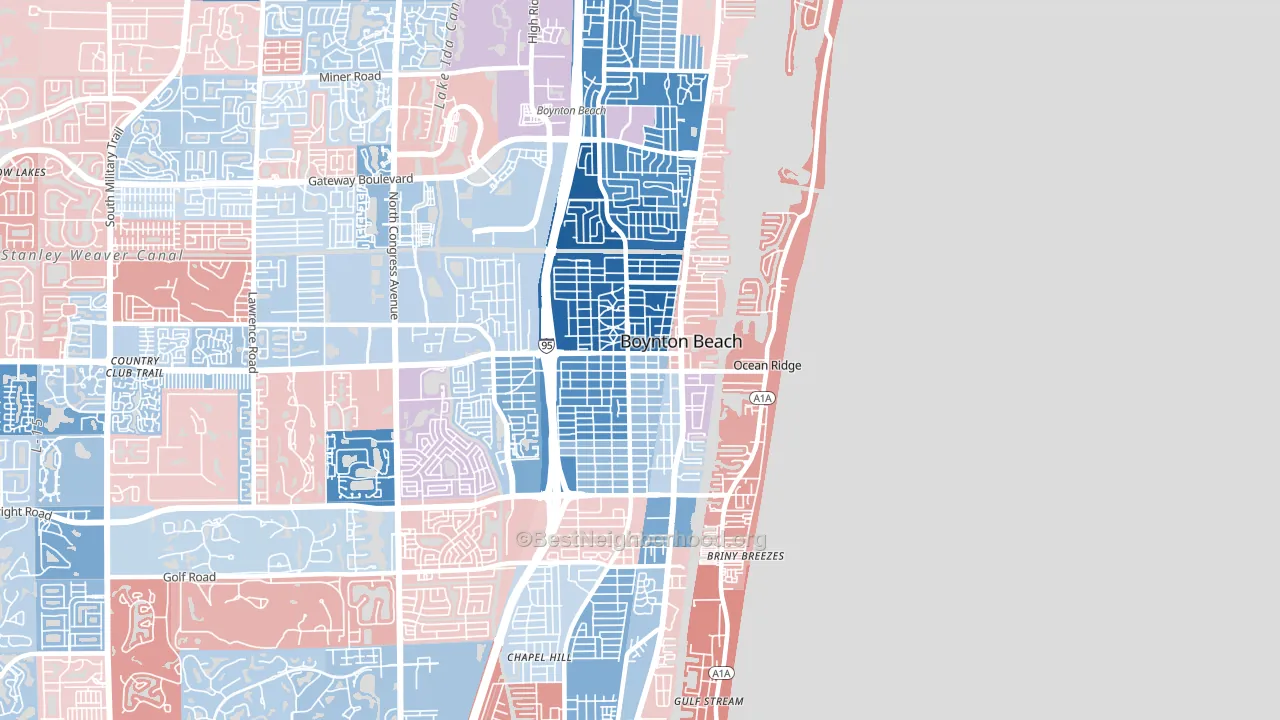 33435, FL block-group political-lean map