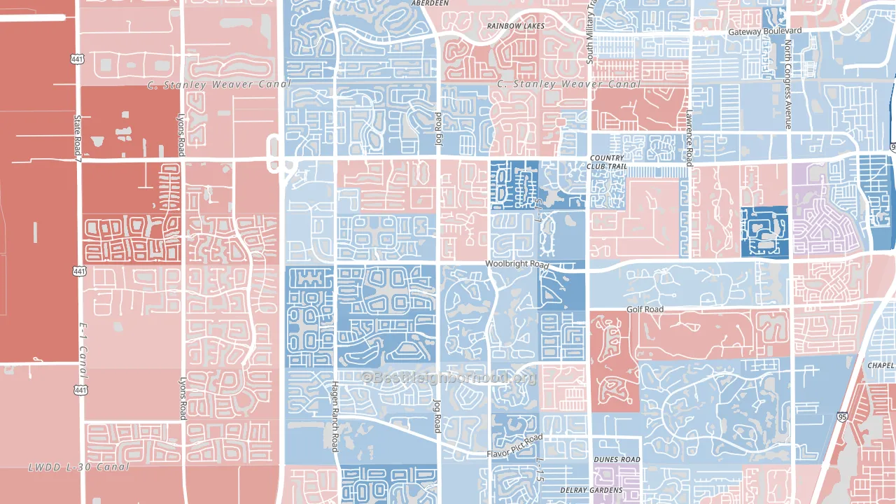 33437, FL block-group political-lean map