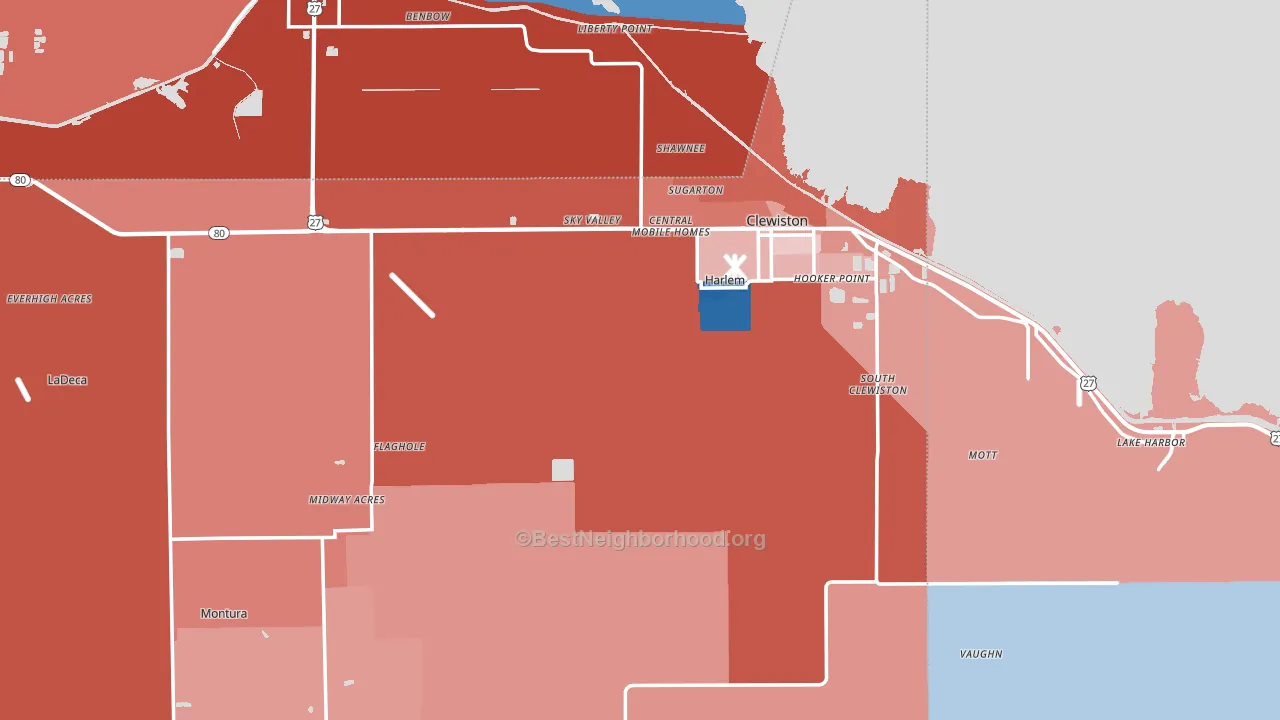 33440, FL block-group political-lean map